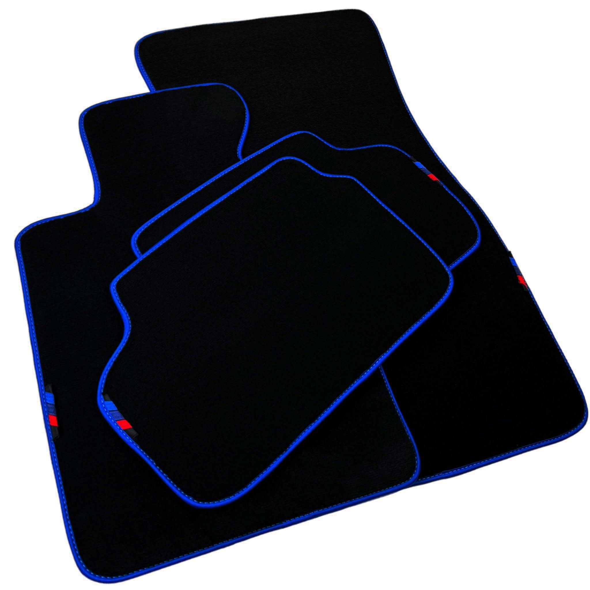 Black Floor Mats For BMW 6 Series E24 Coupe | Blue Trim