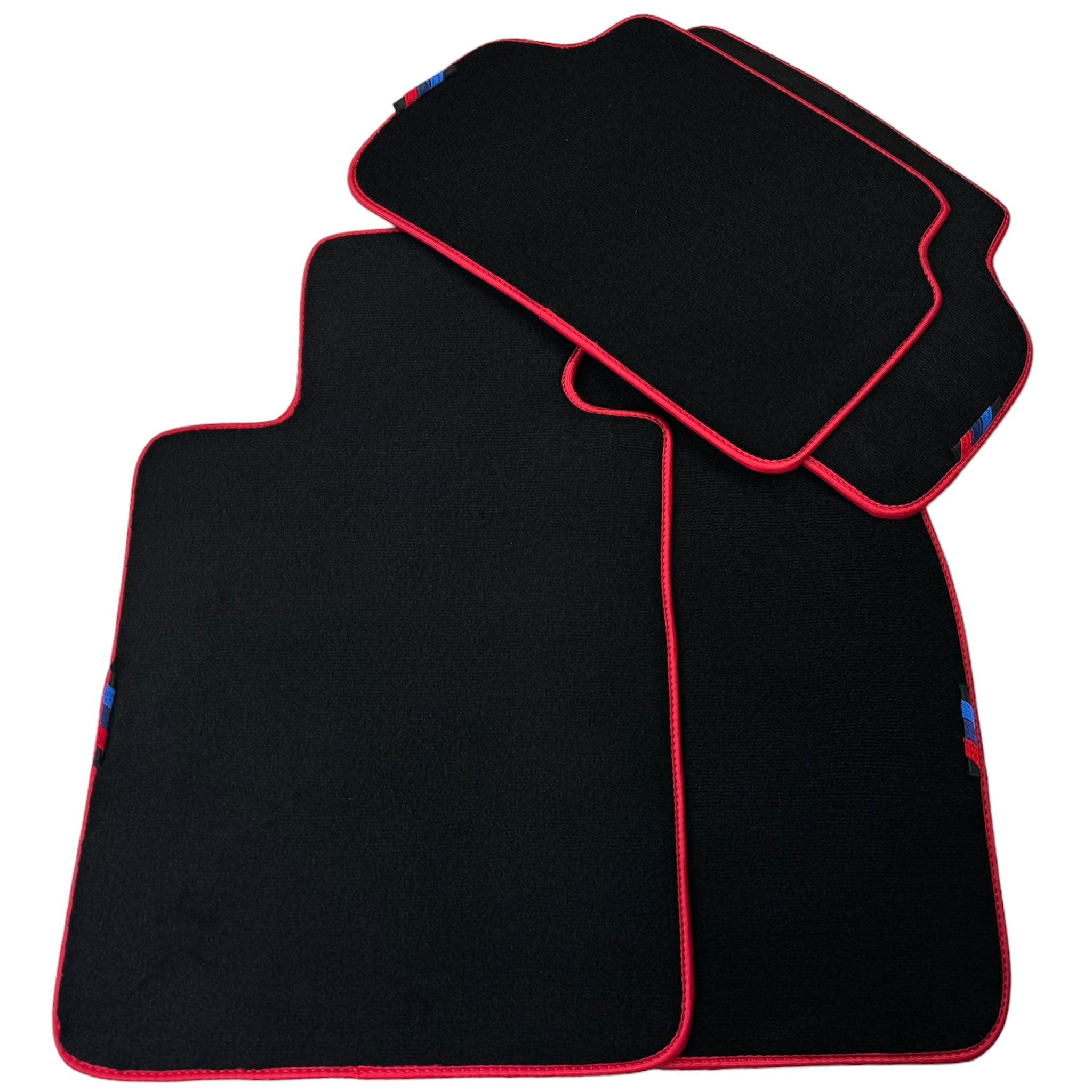 Black Floor Mats For BMW M5 E60 | Red Trim