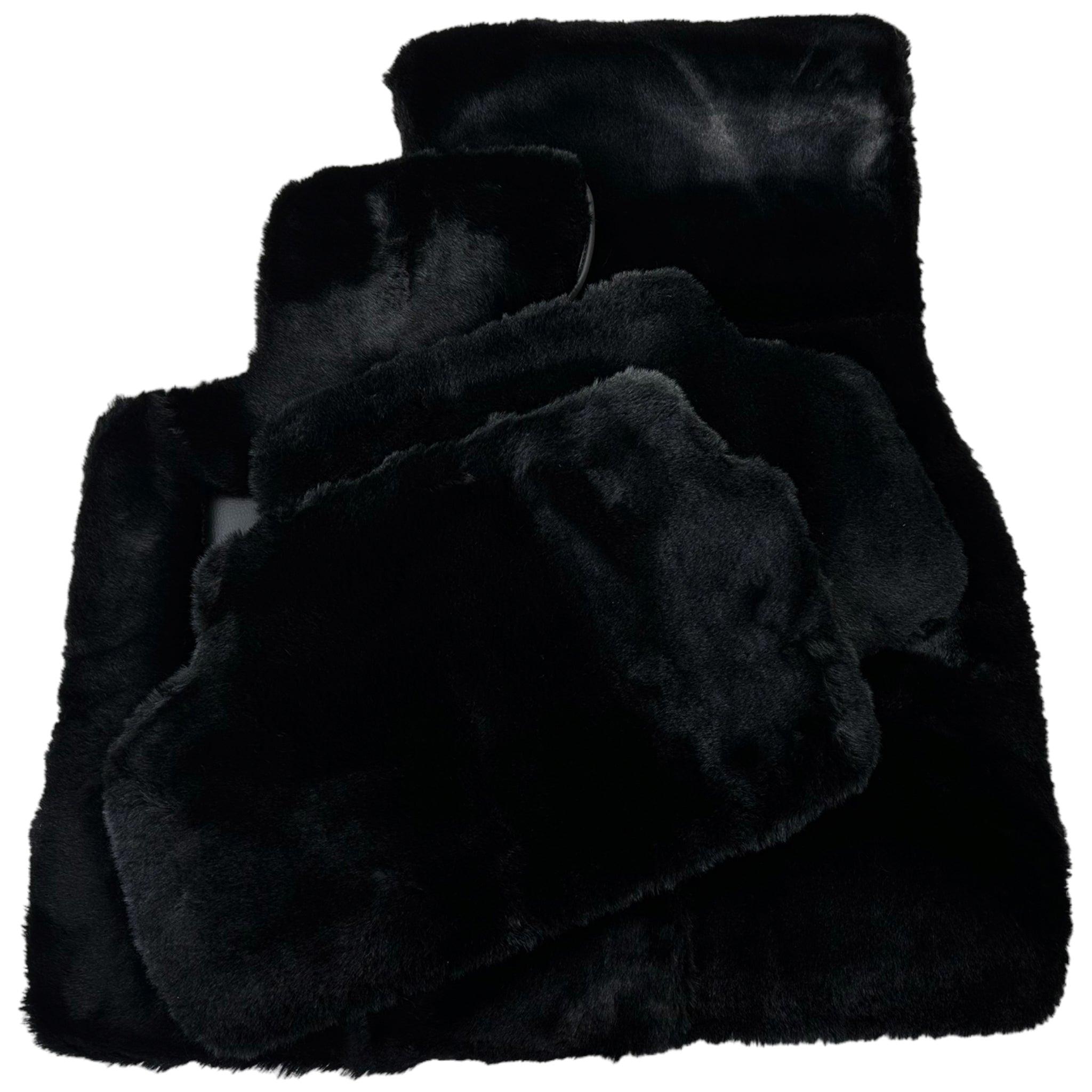 Black Sheepskin Floor Mats For BMW M6 E64 Convertible ER56 Design