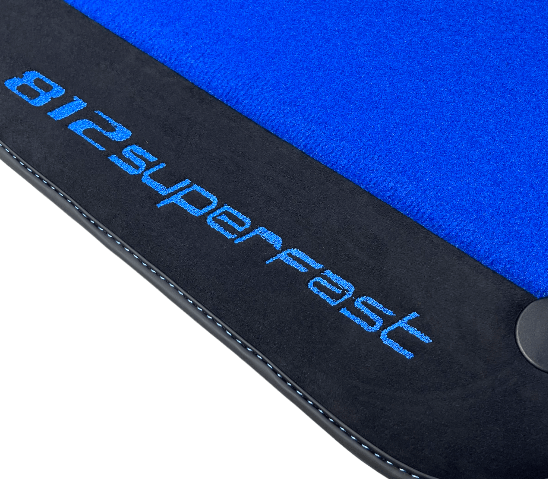 Blue Floor Mats For Ferrari 812 Superfast With Alcantara Leather - AutoWin