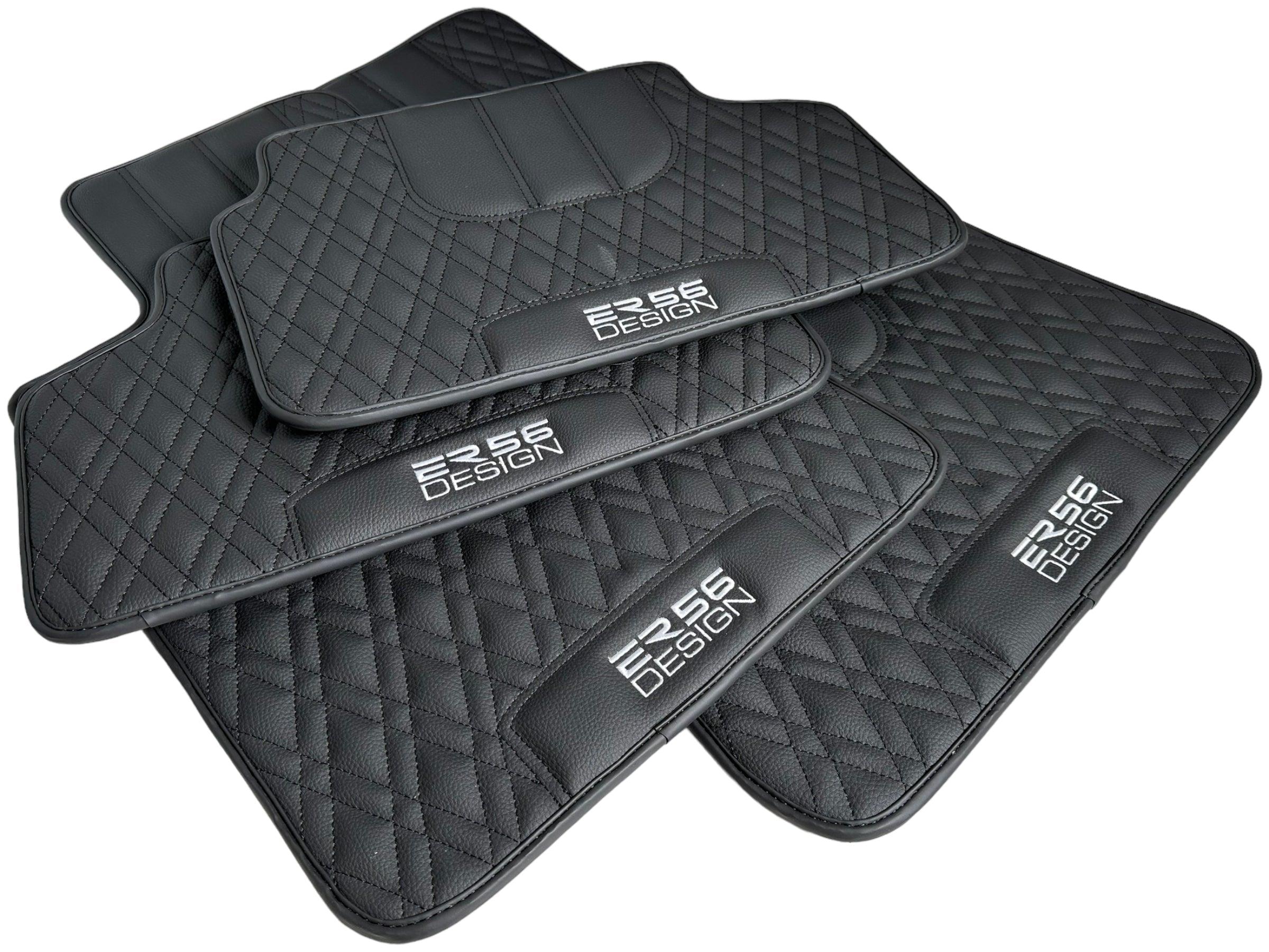 Floor Mats For BMW M3 G80 Black Leather Er56 Design - AutoWin