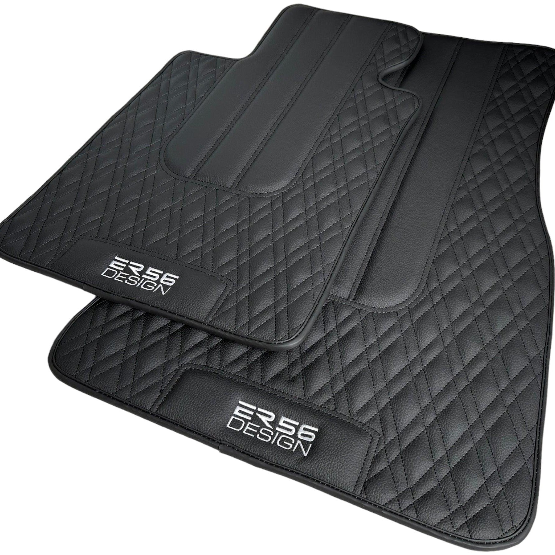 Floor Mats For BMW M6 E64 Convertible Black Leather Er56 Design - AutoWin