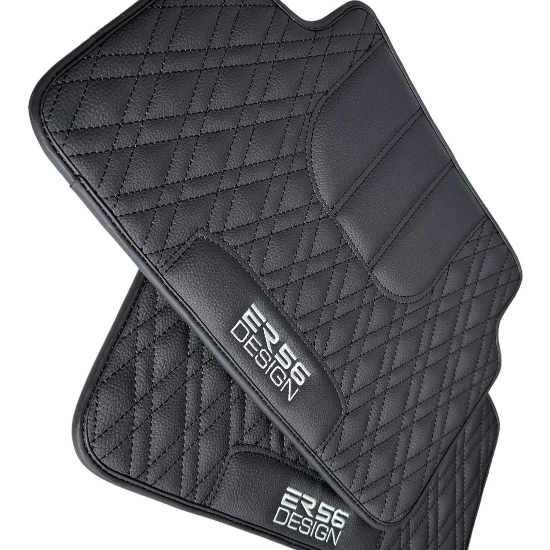 Floor Mats For BMW M6 E64 Convertible Black Leather Er56 Design - AutoWin