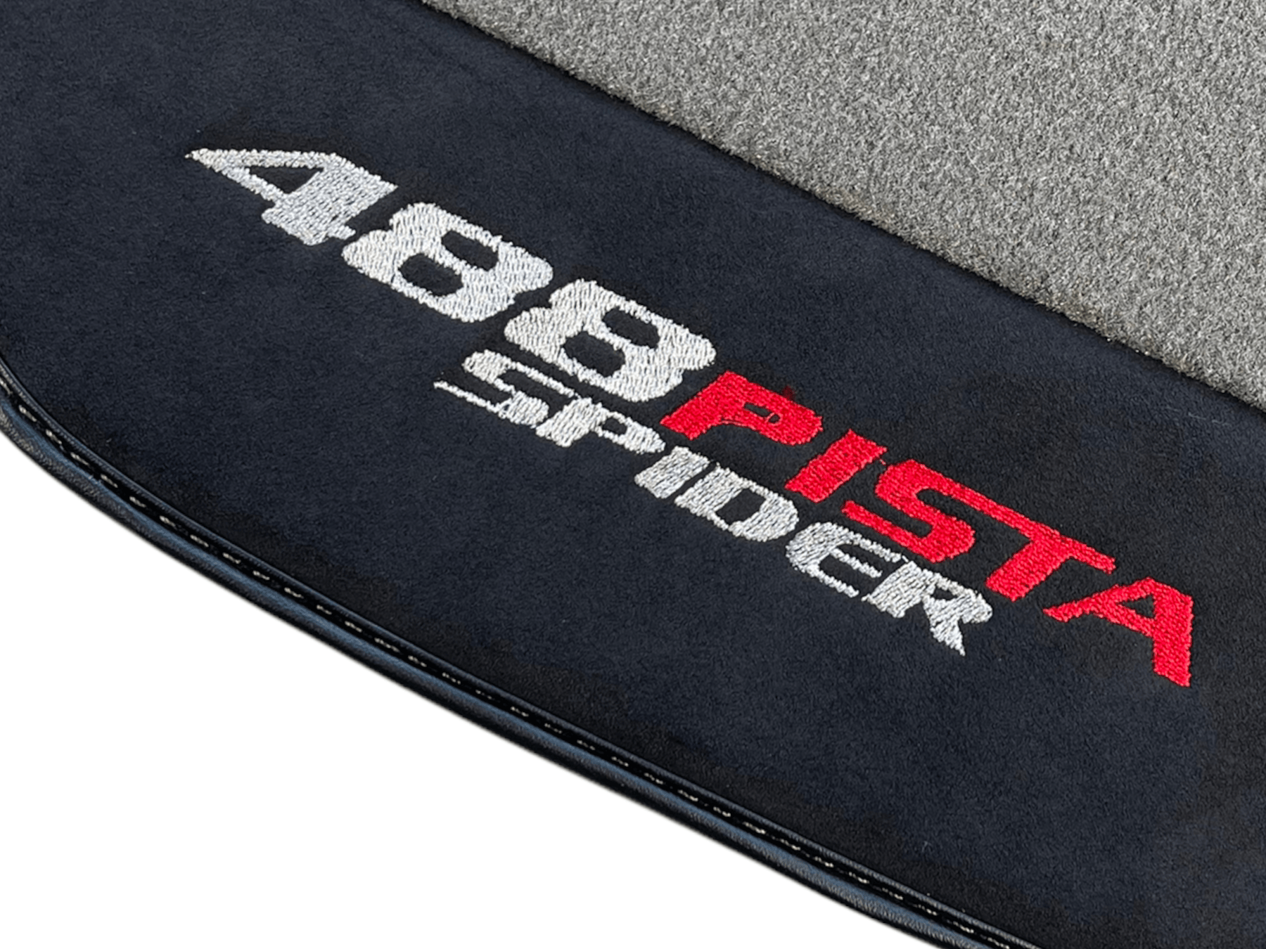 Gray Floor Mats For Ferrari 488 Pista Spider 2019-2021 With Alcantara Leather - AutoWin