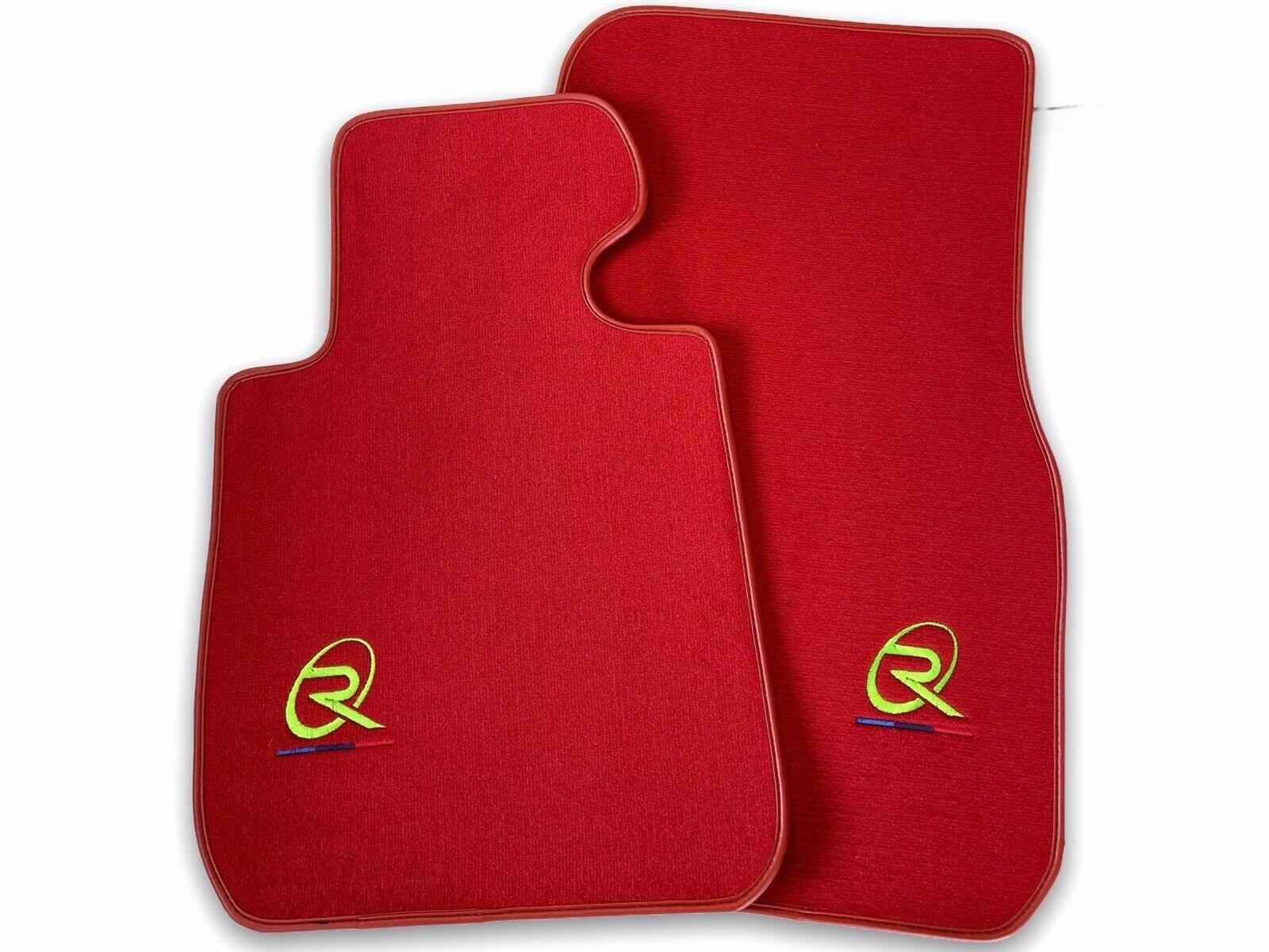 Red Floor Mats For BMW M4 G82 Coupe ROVBUT Brand Tailored Set Perfect Fit Green SNIP Collection - AutoWin