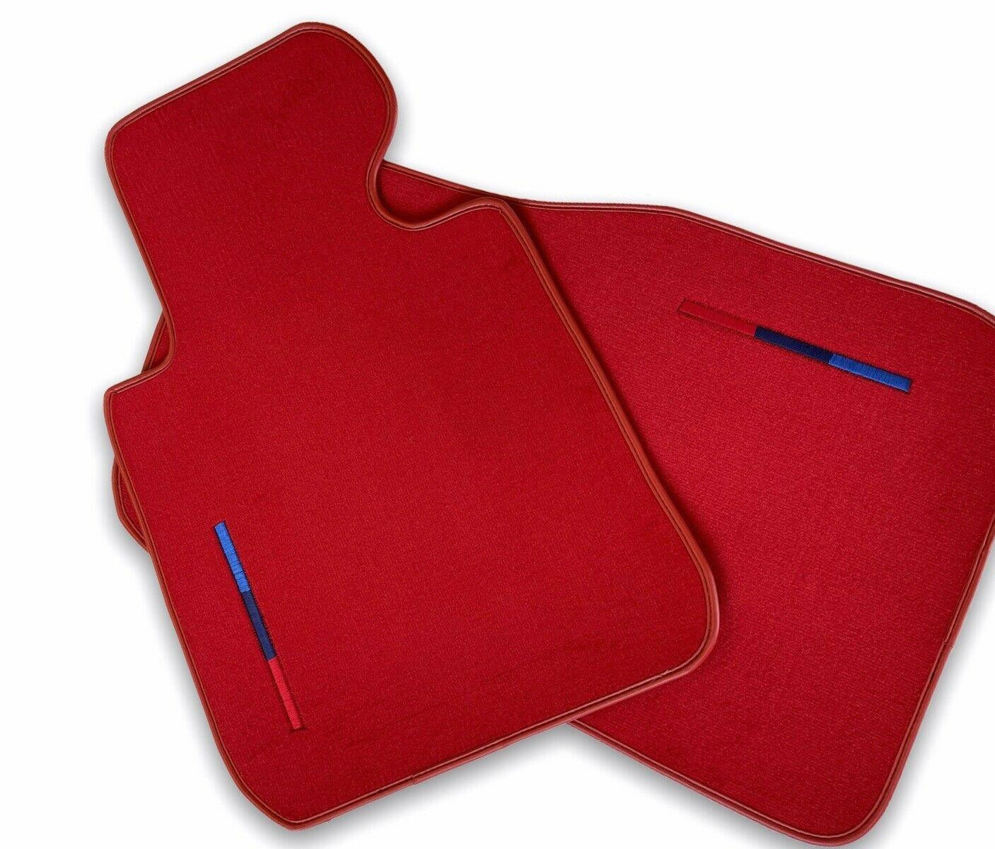 Red Mats For BMW 5 Series E34 Sedan With M Package - AutoWin